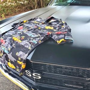 Koko Island Aloha Shirt! Classic hot rods!